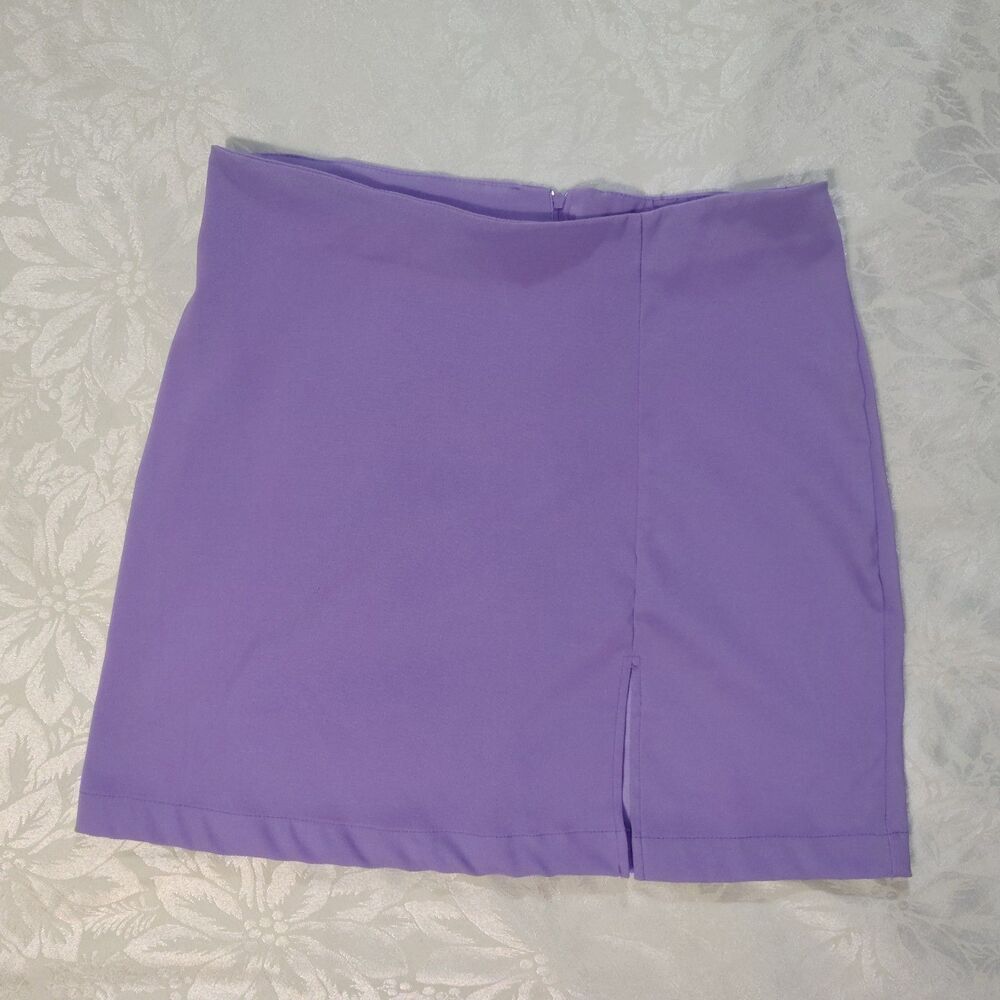 No Boundaries High Waist Mini Skirt Soft Girl Preppy Lavender Lilac Purple 2000s